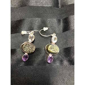 Arya Druzy and 925 stamped earrings